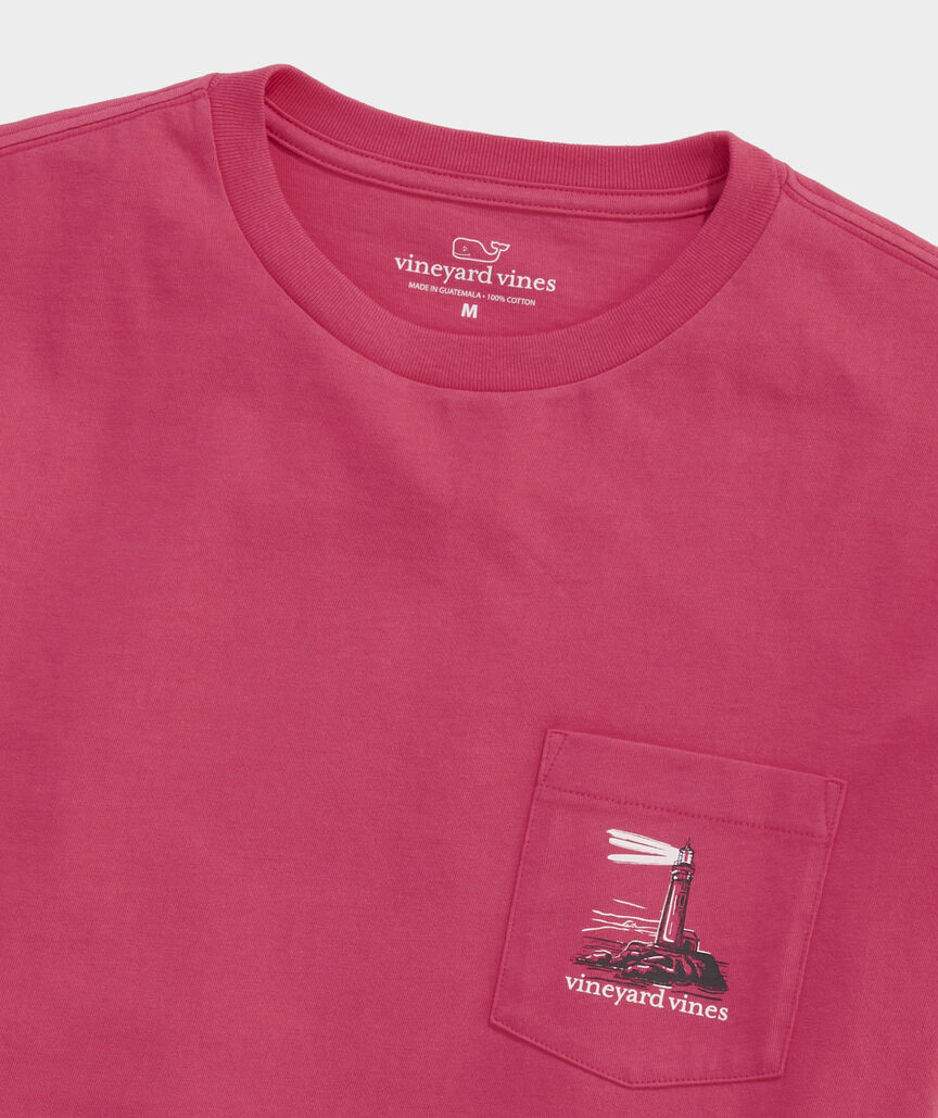 Lighthouse At Dusk Short-Sleeve Pocket Tee