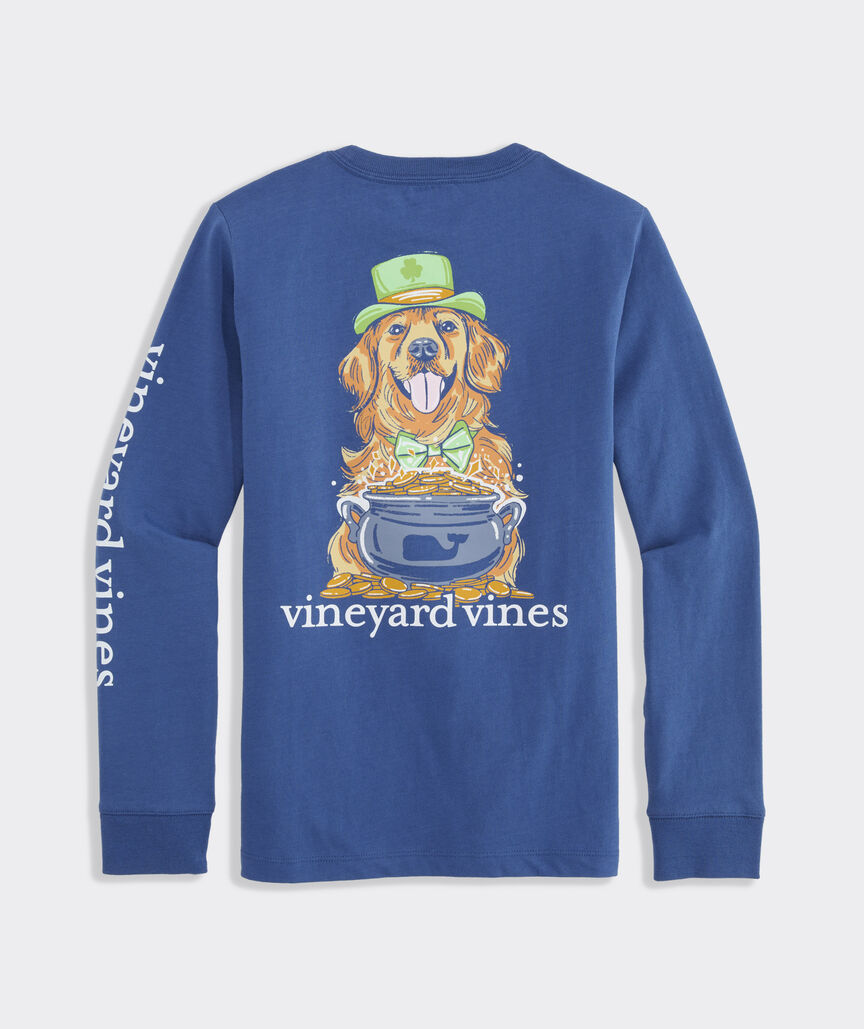Boys' St. Patrick's Day Dog Long-Sleeve Pocket Tee