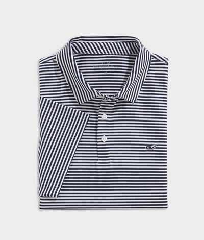 Vineyard Vines Winstead Stripe Sankaty Polo Shirt (Blue) (Size: Large)