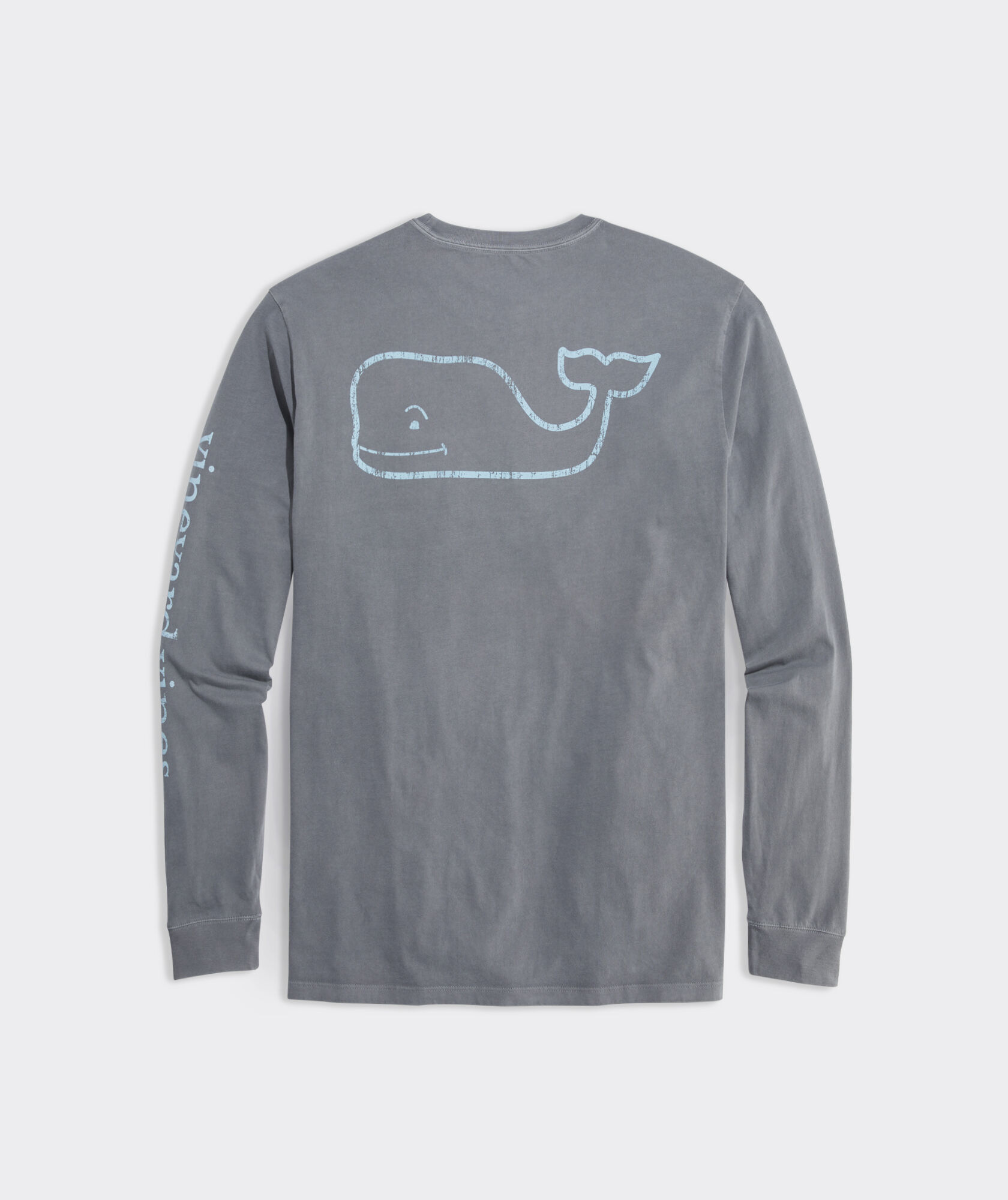Garment-Dyed Vintage Whale Long-Sleeve Pocket Tee