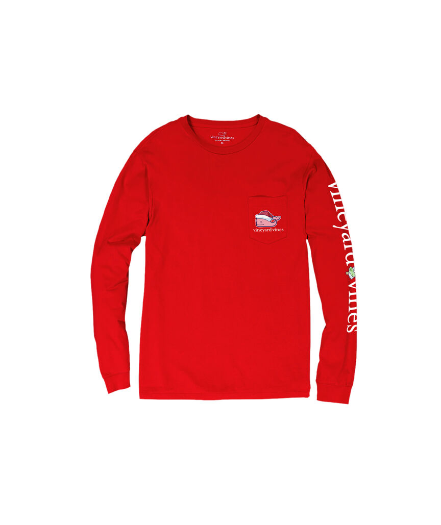 OUTLET Santa Whale Long-Sleeve Pocket Tee