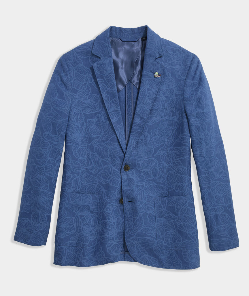 Kentucky Derby Floral Lines Linen Greenwich Sport Coat