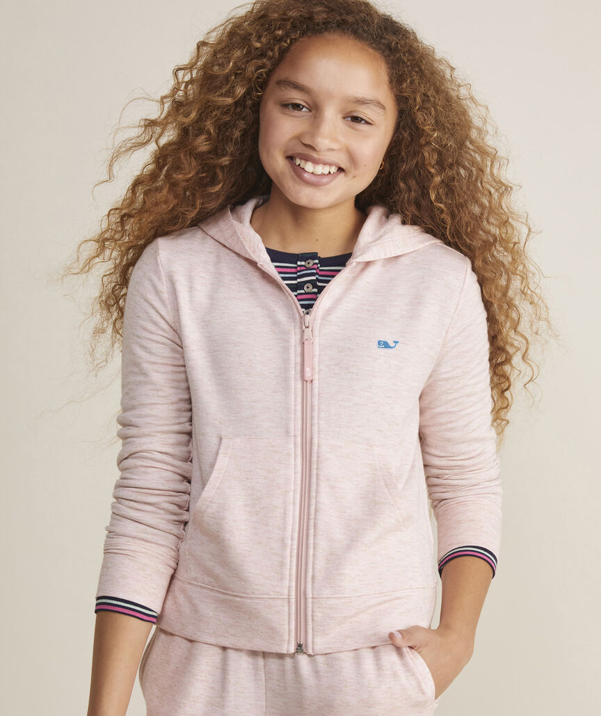 OUTLET Girls' Sparkle Brushed Terry Full-Zip Hoodie