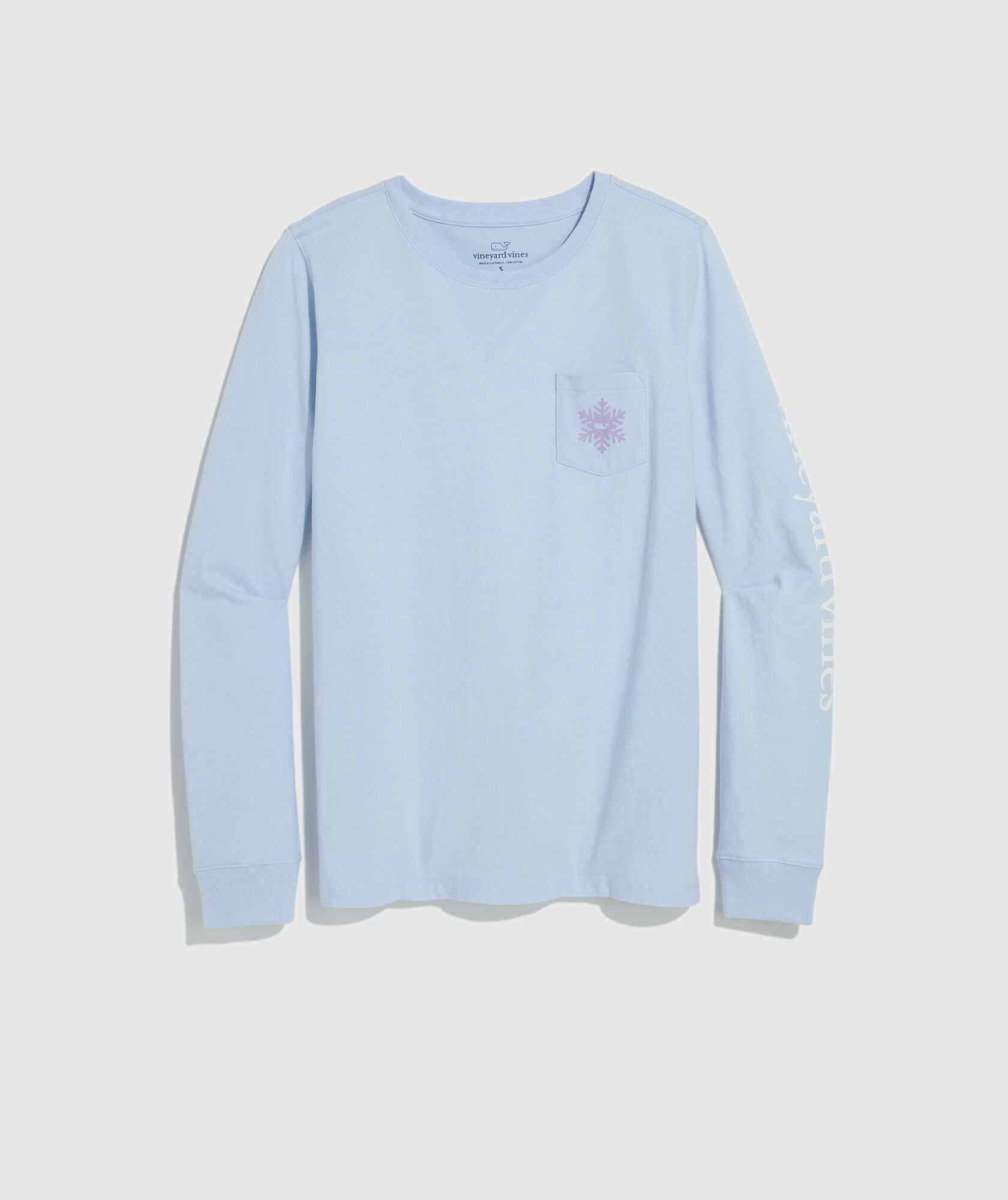 Women's Snowflake Icons Whale Long-Sleeve Pocket Tee