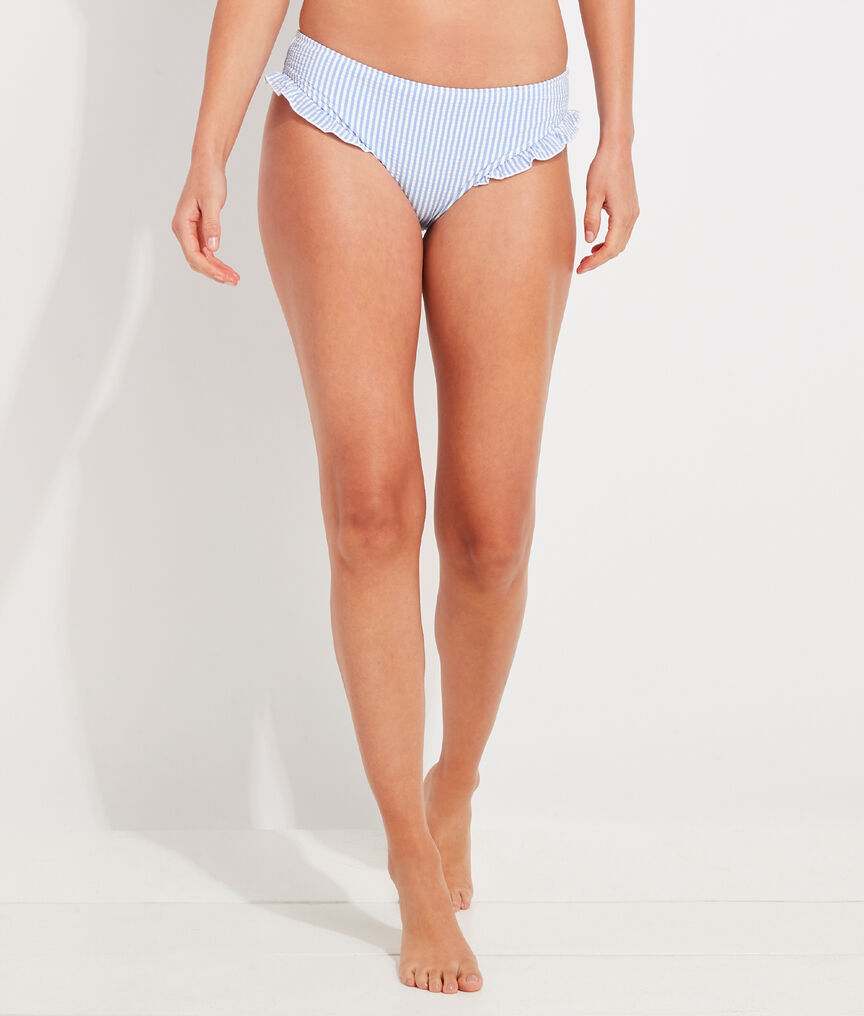 Seersucker Ruffle Bikini Bottom