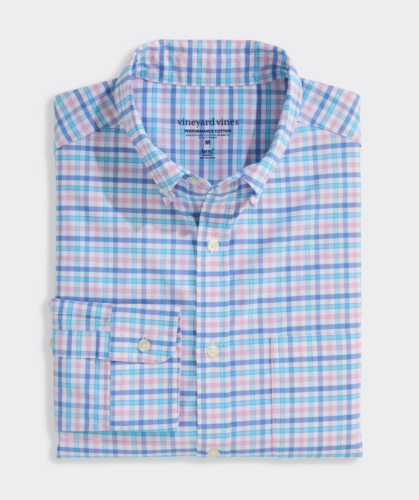 Road Town Tattersall Performance Cotton Shirt