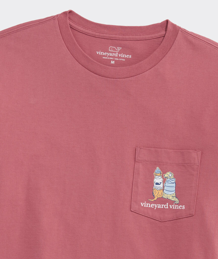 Sunset Ski Pups Long-Sleeve Pocket Tee