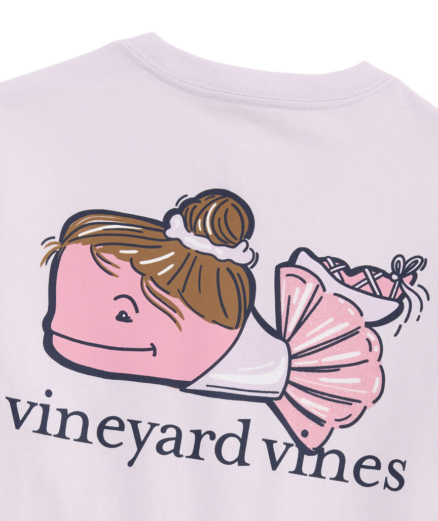 OUTLET Girls' Glitter Ballerina Whale Long-Sleeve Pocket Tee