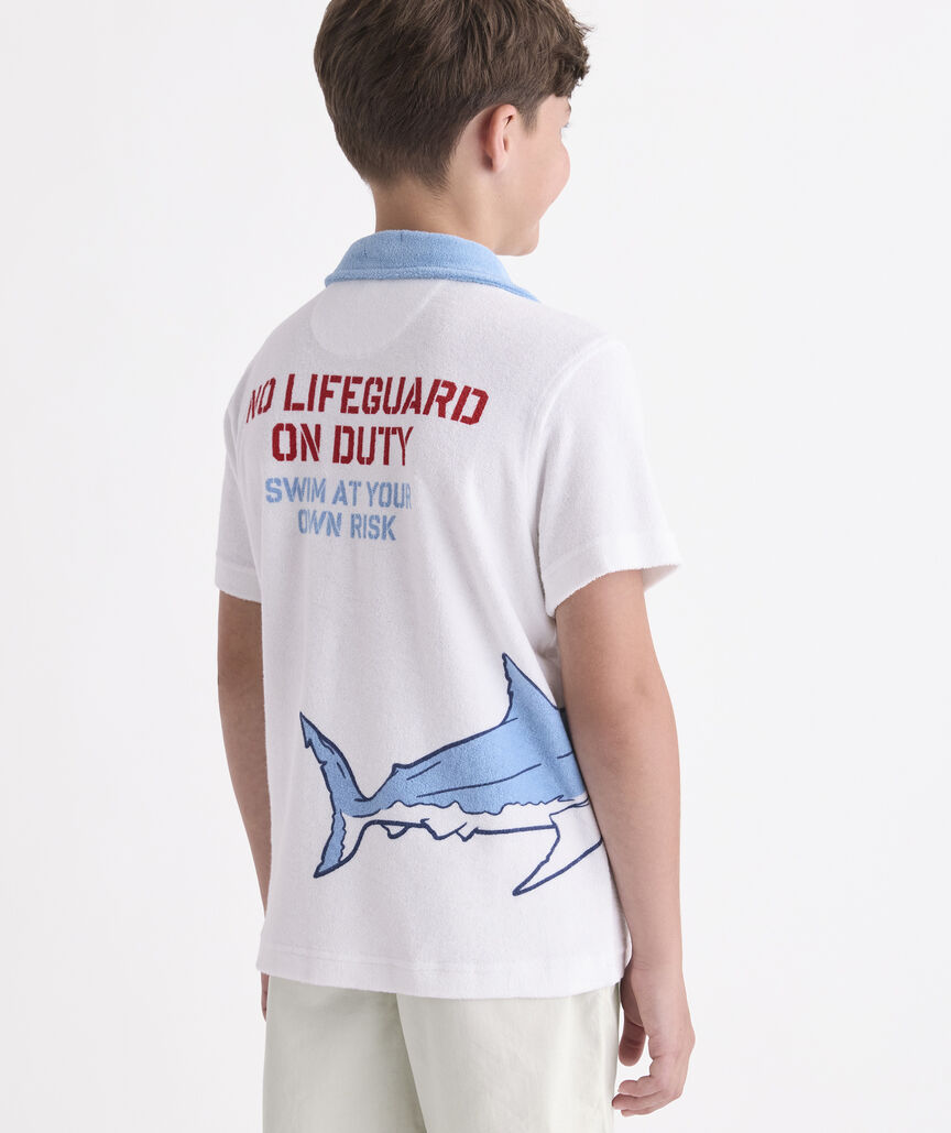 Boys' Shark Attack Terry Towel Cabana Shirt