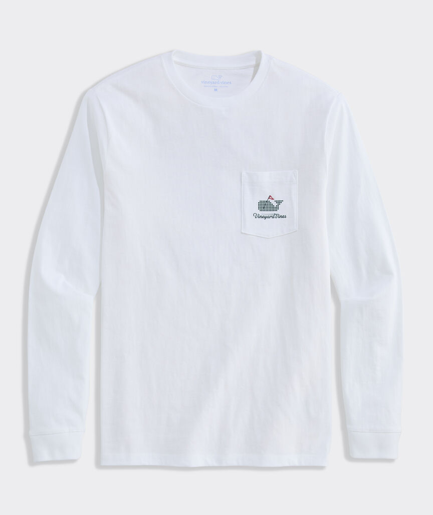 Golf Ball Tee Whale Long-Sleeve Pocket Tee
