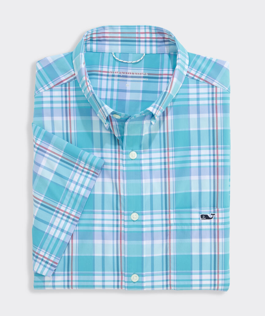 Performance Plaid Short-Sleeve Featherweight Shirt