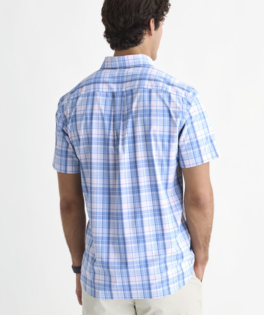 Performance Conch Shell Plaid Short-Sleeve Featherweight Shirt
