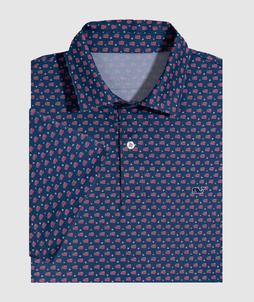 OUTLET Flag & Stars Performance Polo