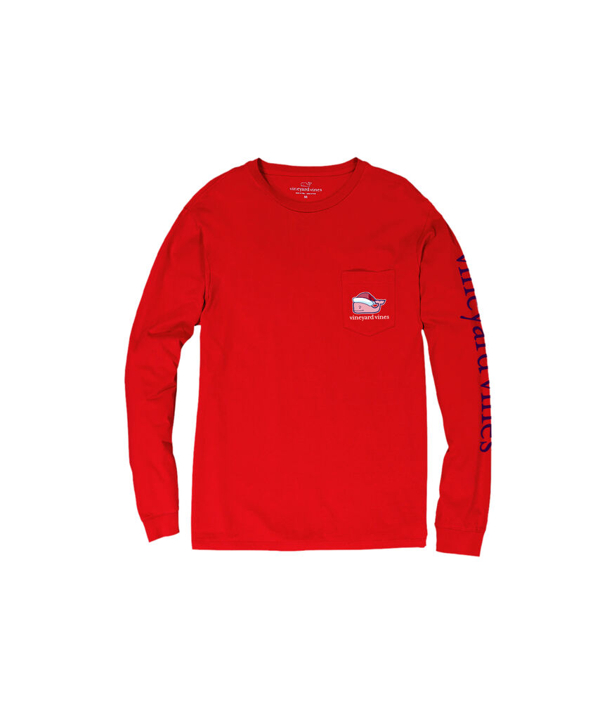 OUTLET Boys' Santa Whale Long-Sleeve Pocket Tee