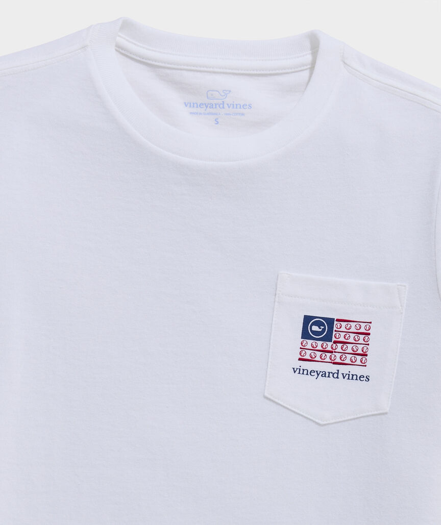 Boys' Baseball Flag Short-Sleeve Pocket Tee