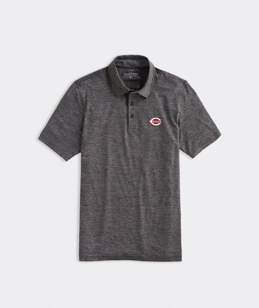 Cincinnati Reds Destin Stripe Sankaty Polo