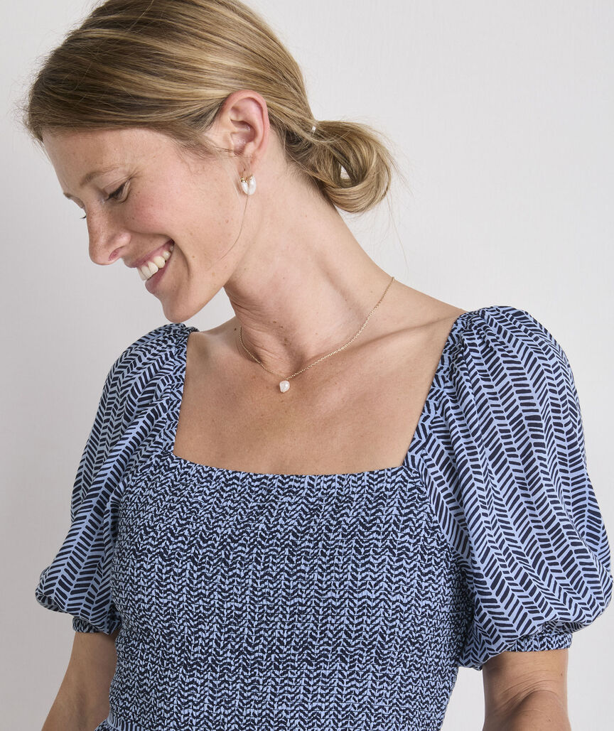 Ellen Puff-Sleeve Midi Dress