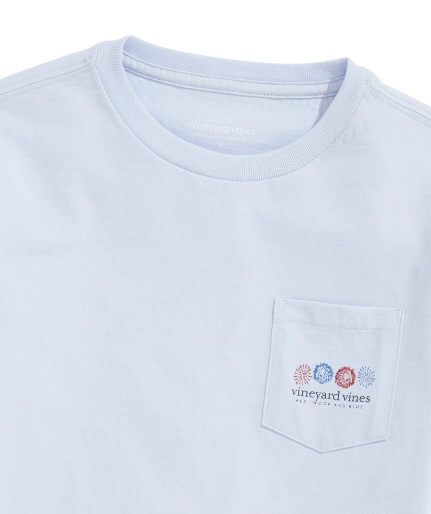 OUTLET Girls' Fourth of July Puppies Short-Sleeve Pocket Tee