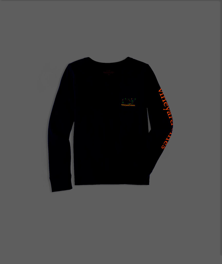 Girls' Long-Sleeve Halloween Glow-In-The-Dark Whale Tee