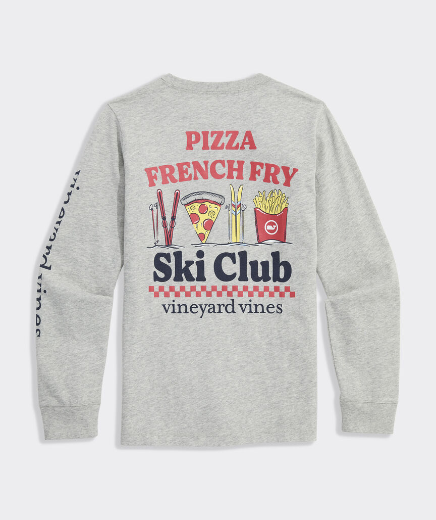Boys' Pizza French Fry Ski Club Long-Sleeve Pocket Tee