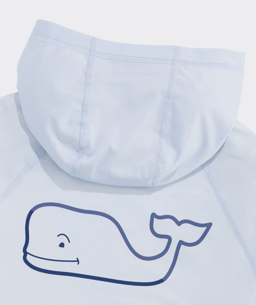Performance Burgee Whale Long-Sleeve Harbor Hoodie Tee