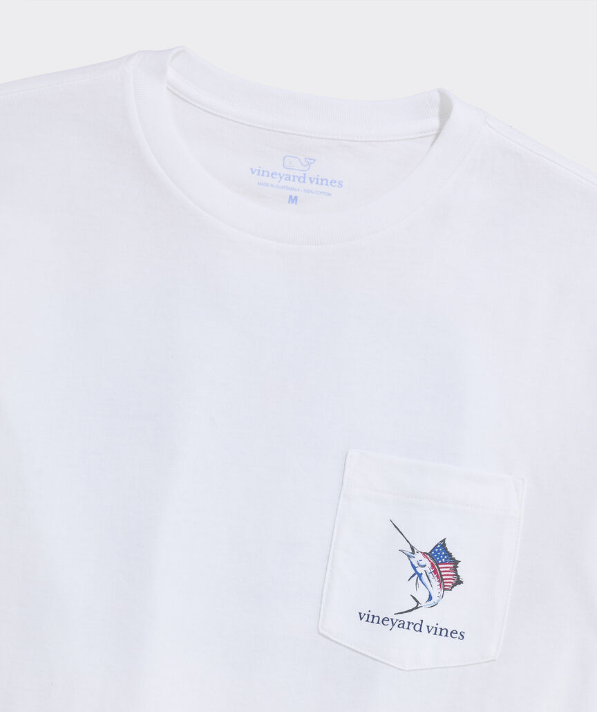 USA Marlin Fishing Short-Sleeve Pocket Tee