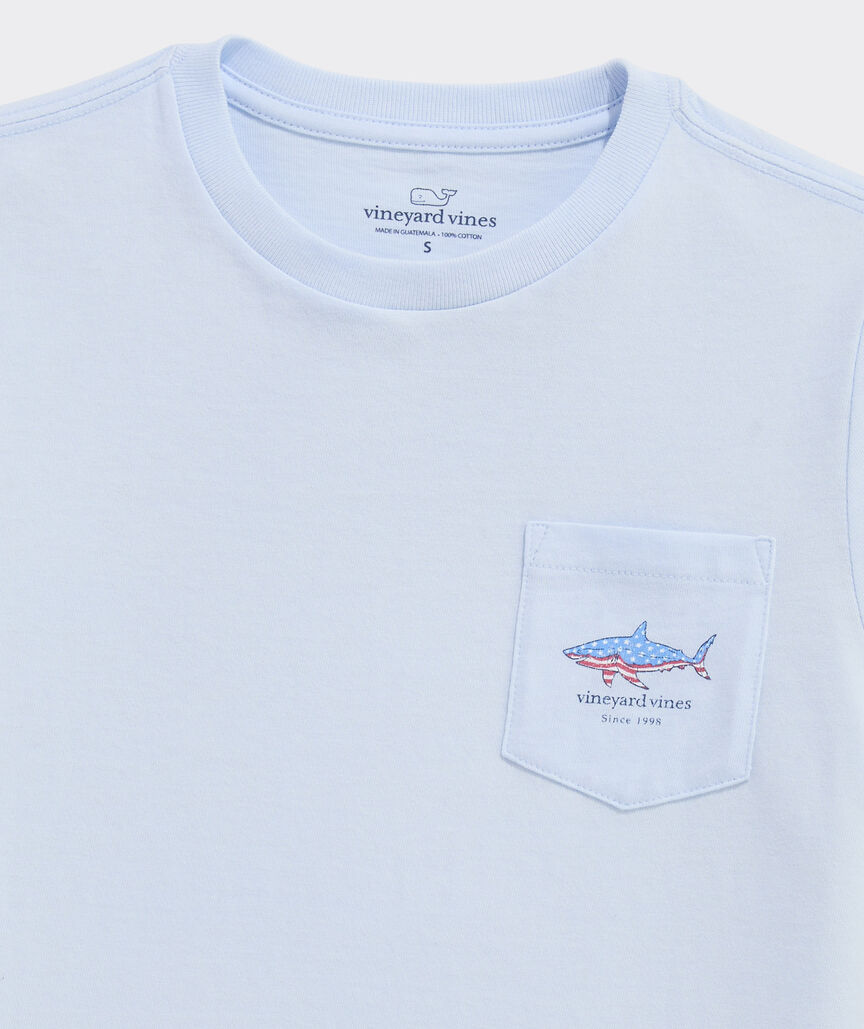 Boys' Flag Shark Short-Sleeve Pocket Tee