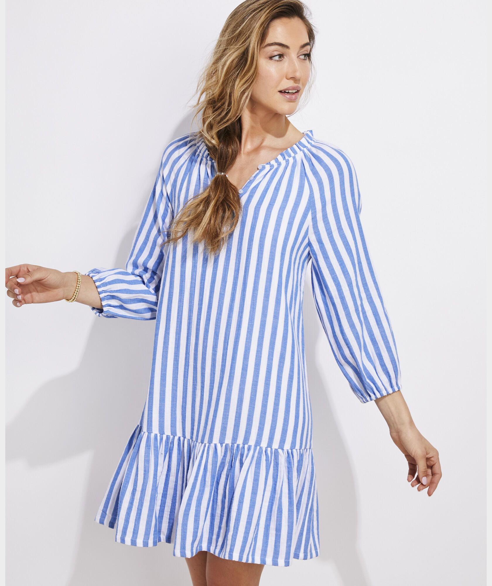 Shop Seastitch Double Gauze Stripe Dress at vineyard vines