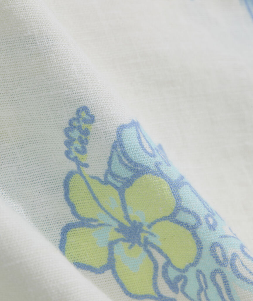 Tropical Airways Linen Blend Short-Sleeve Cabana Shirt