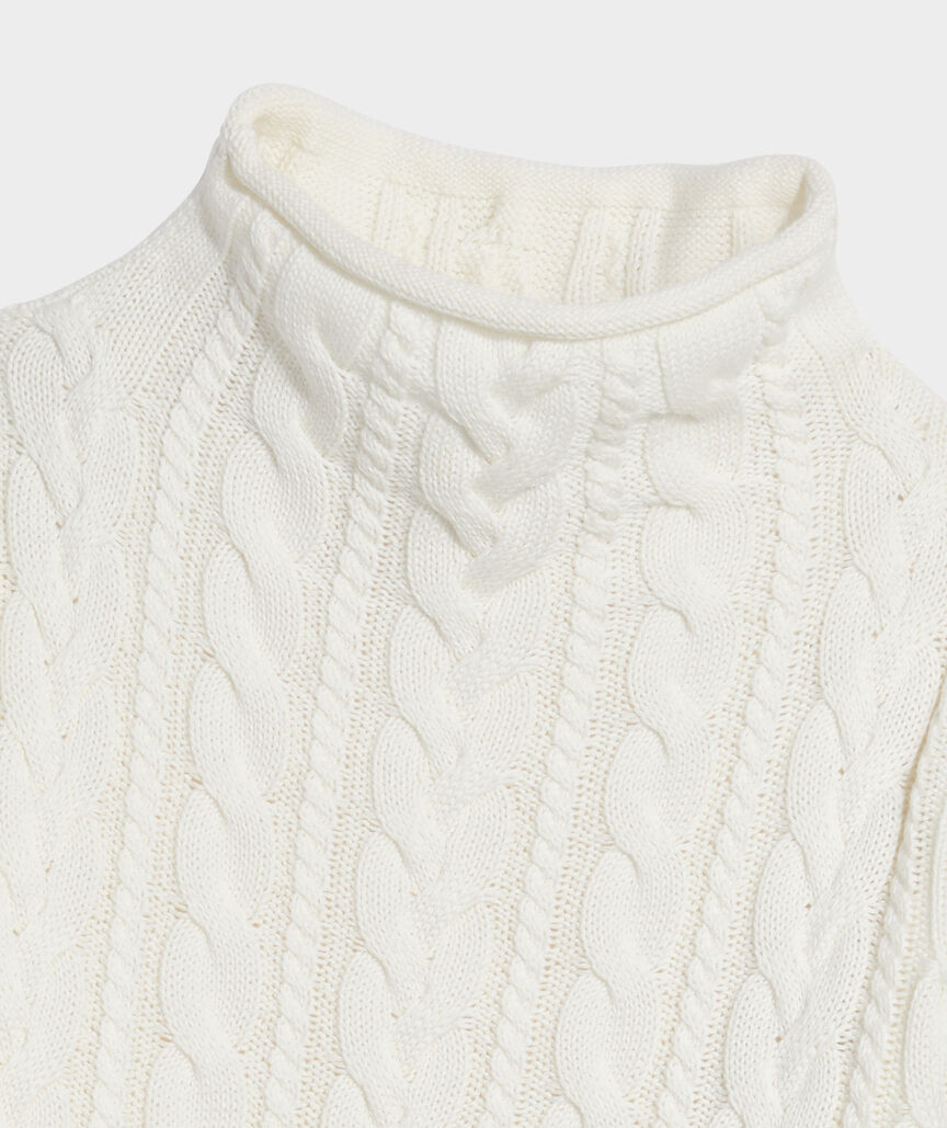 Katie Cotton Cable Mockneck Sweater