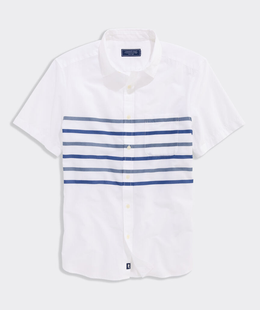 Ash Stripe Cotton Madras Short-Sleeve Shirt