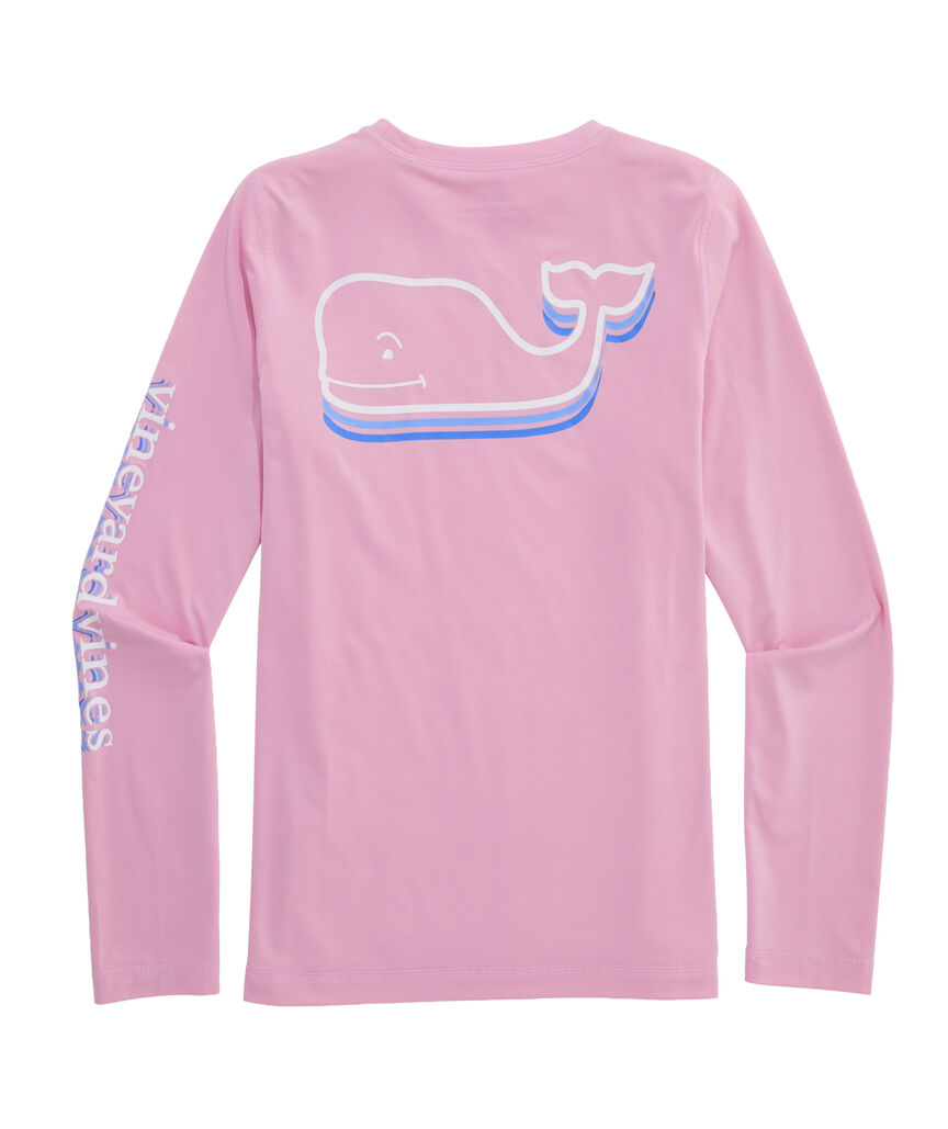 OUTLET Long-Sleeve Stacked Whale Swimshirt