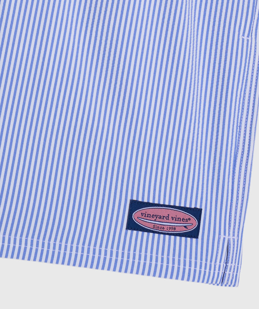 OUTLET 7 Inch Seersucker Chappy Swim Trunks