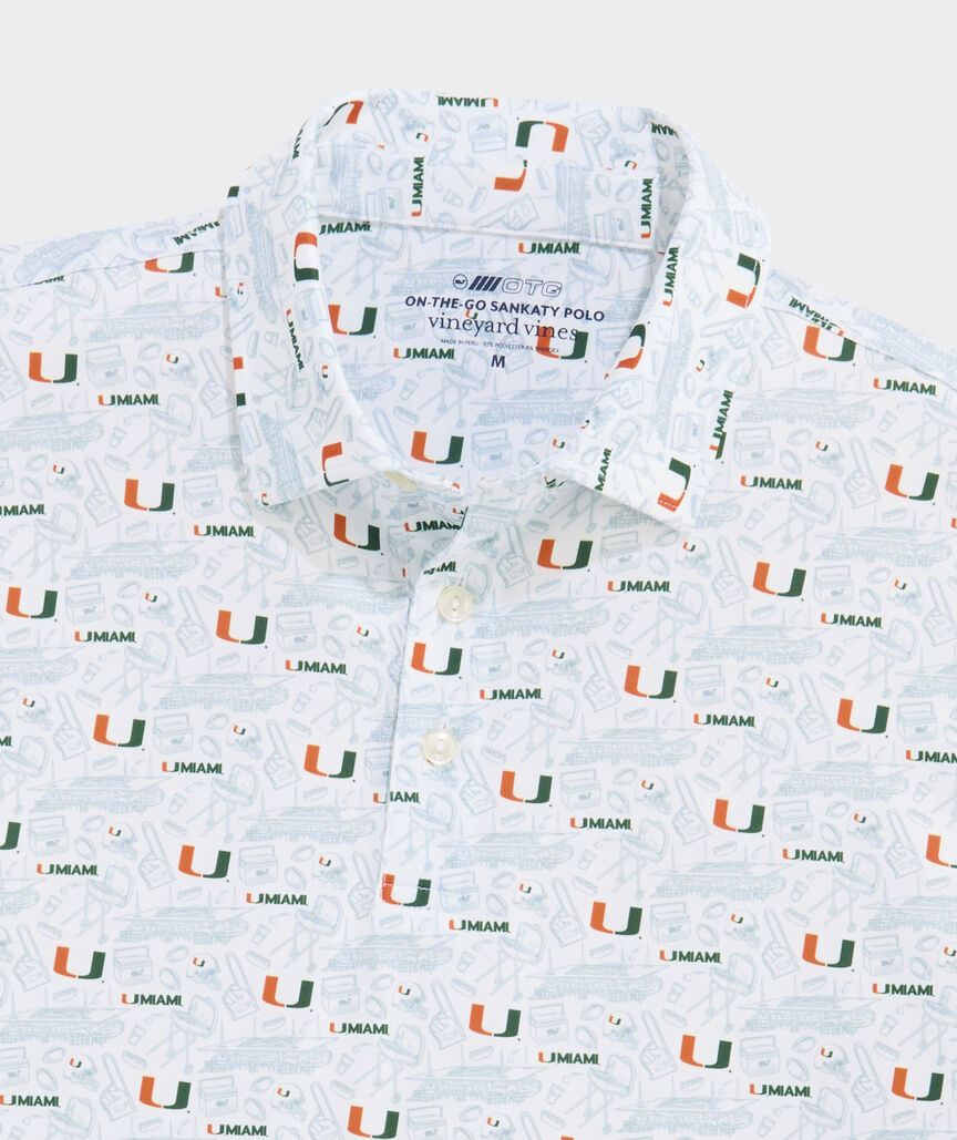 University of Miami Performance Printed Sankaty Polo