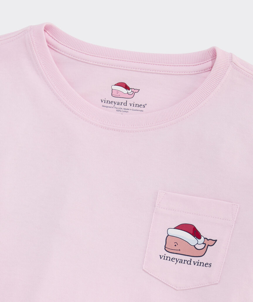 Girls' 2026 Santa Whale Long-Sleeve Pocket Tee