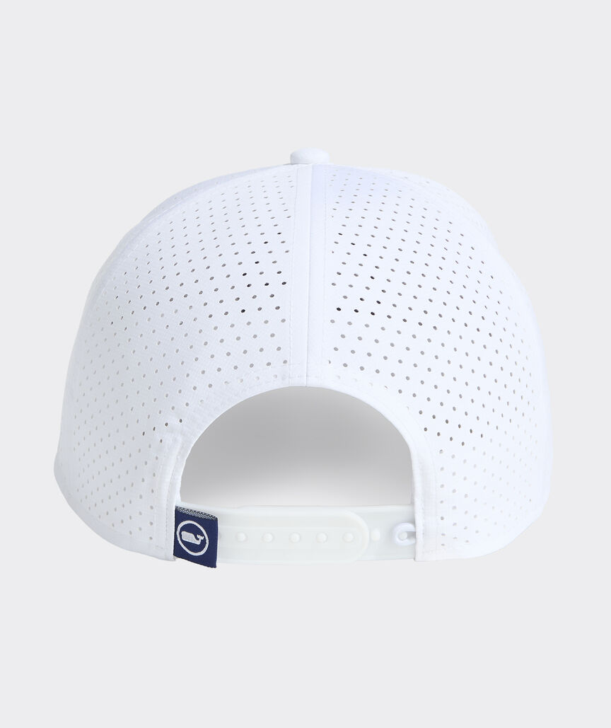 Whale Dot Perforated Flat Brim Trucker Hat