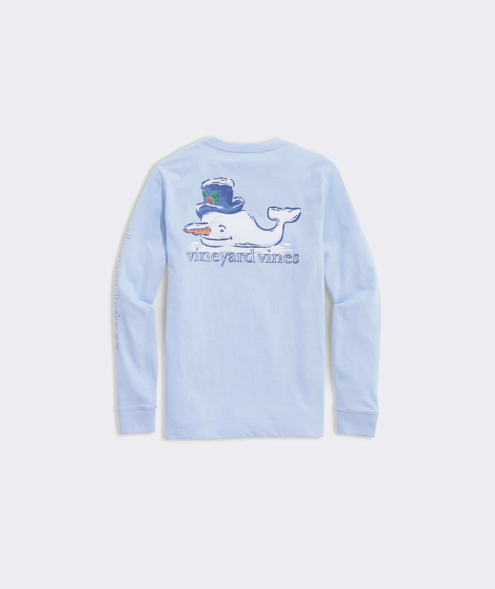 Boys' Watercolor Snowman Whale Long-Sleeve Pocket Tee