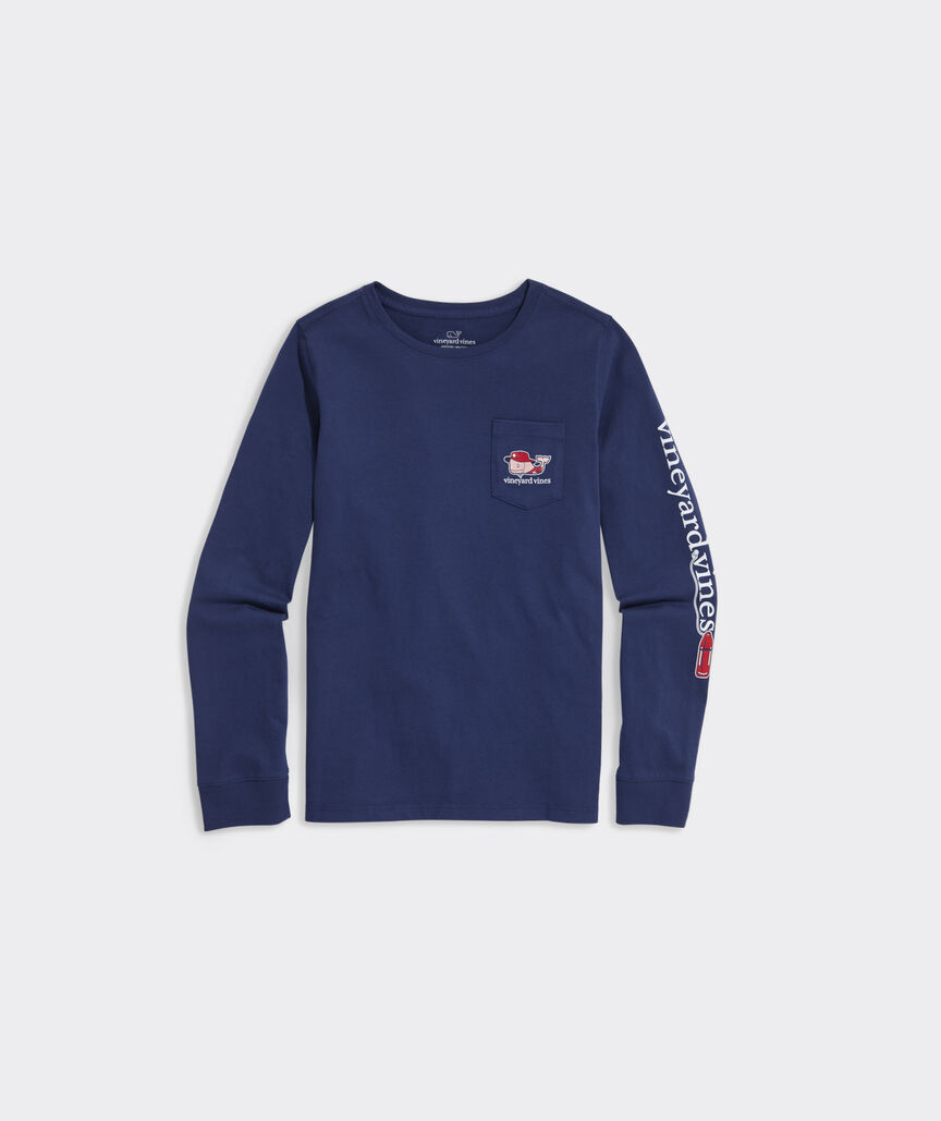 Girls' Lifeguard Whale Long-Sleeve Pocket Tee