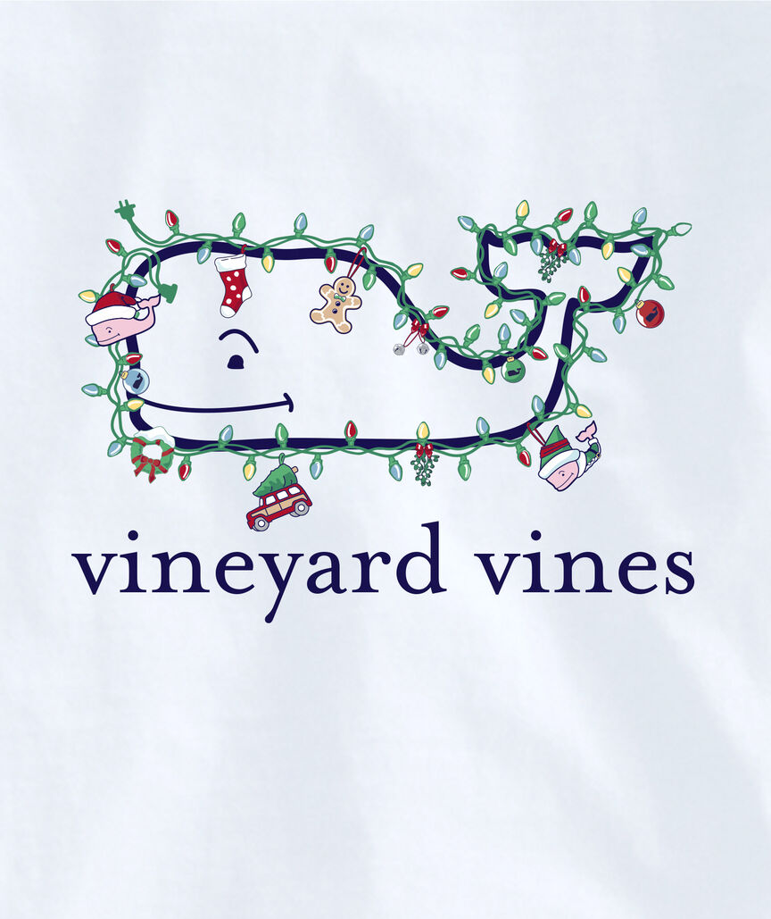 OUTLET Women's Holiday Lights Whale Long-Sleeve Pocket Tee