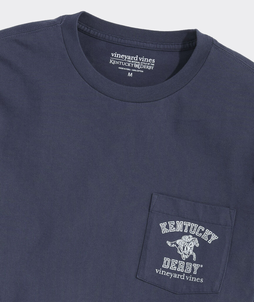 Kentucky Derby Varsity Text Long-Sleeve Pocket Tee