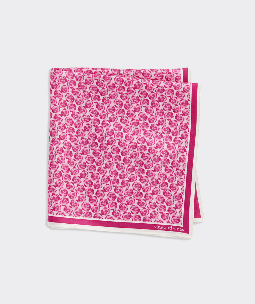 Kentucky Derby Painted Roses Silk Pocket Square
