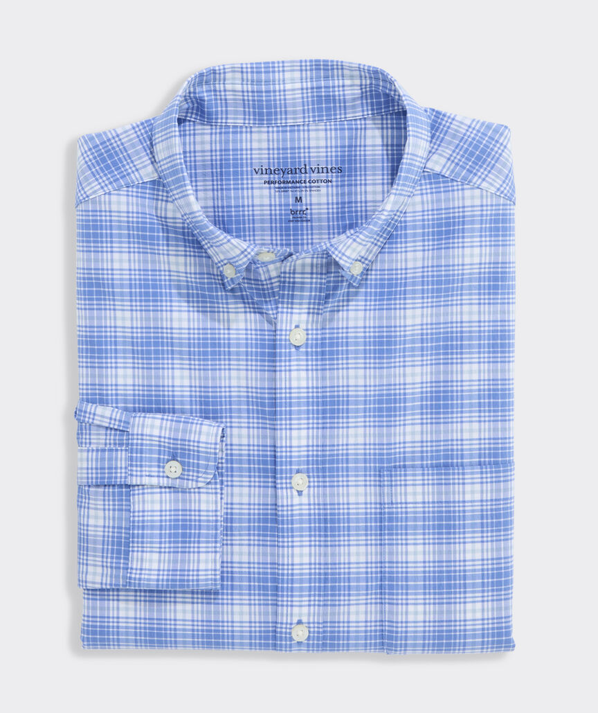 Performance Cotton Swizzle Stick Plaid Shirt