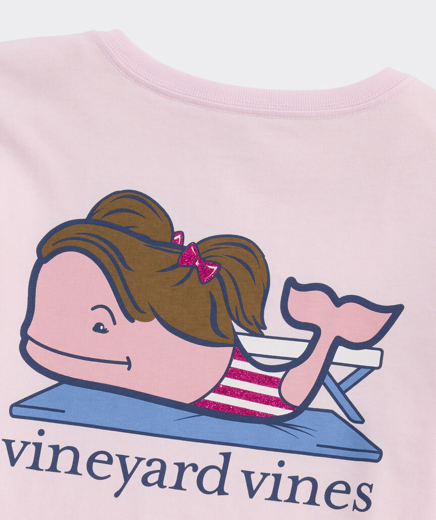 Girls' Gymnastics Mat Whale Long-Sleeve Pocket Tee