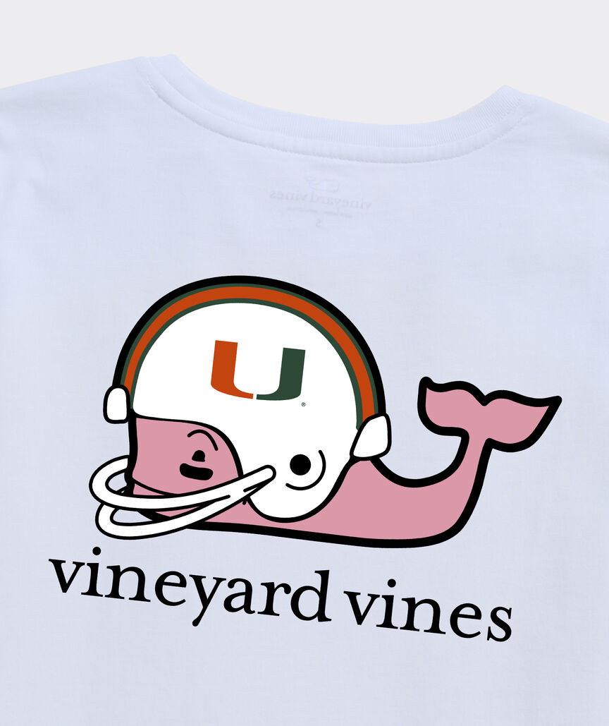 University of Miami Women's Football Whale Short-Sleeve Pocket Tee
