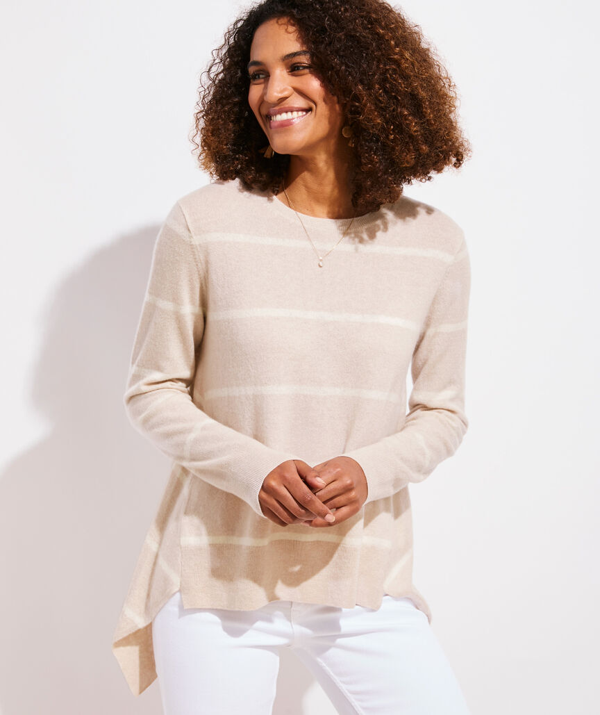 Flowy Cashmere Stripe Crew