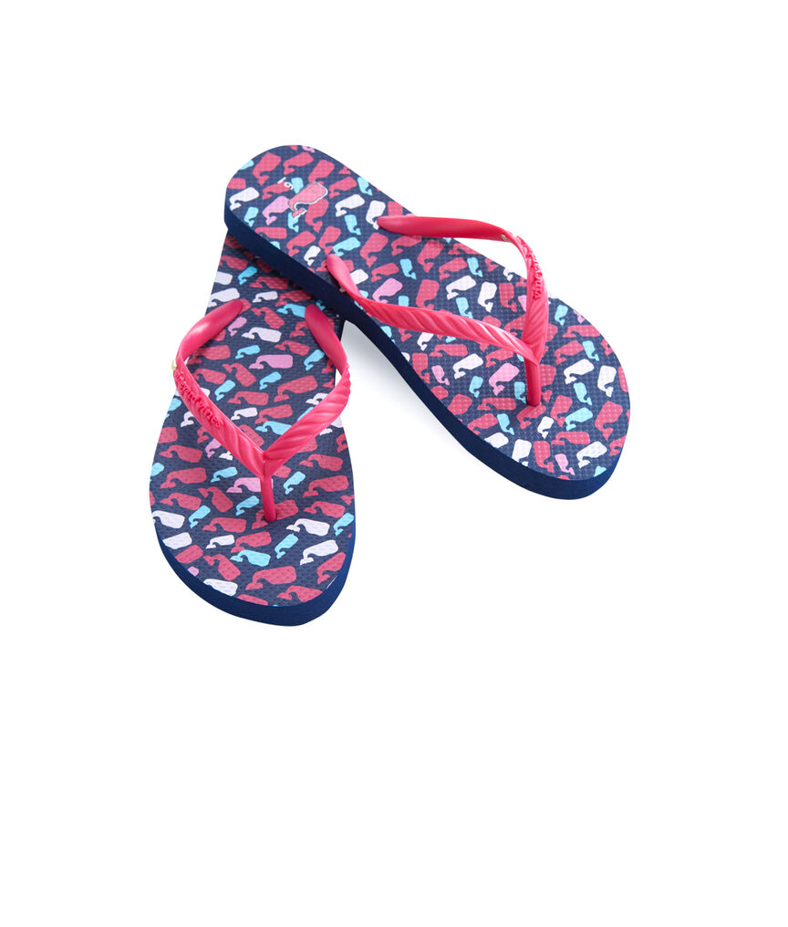 Scattered Whales Flip Flops