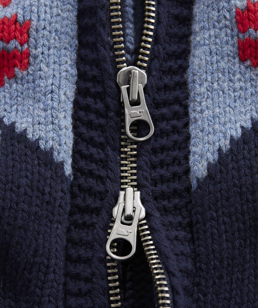 Lobster Shawl Full-Zip Cardigan