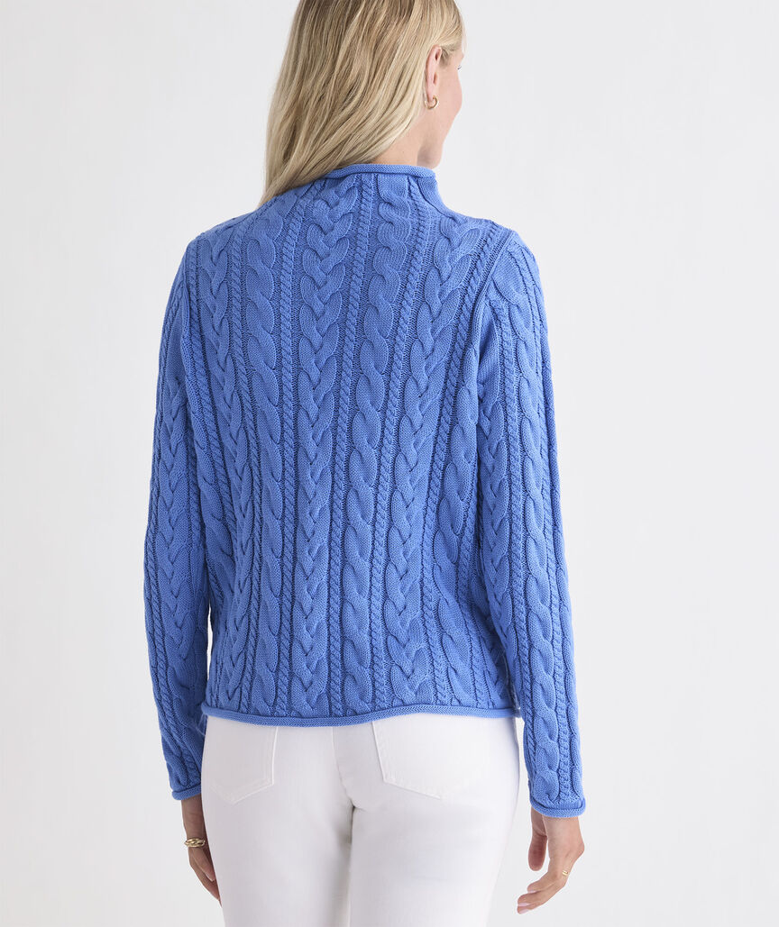 Katie Cotton Cable Mockneck Sweater