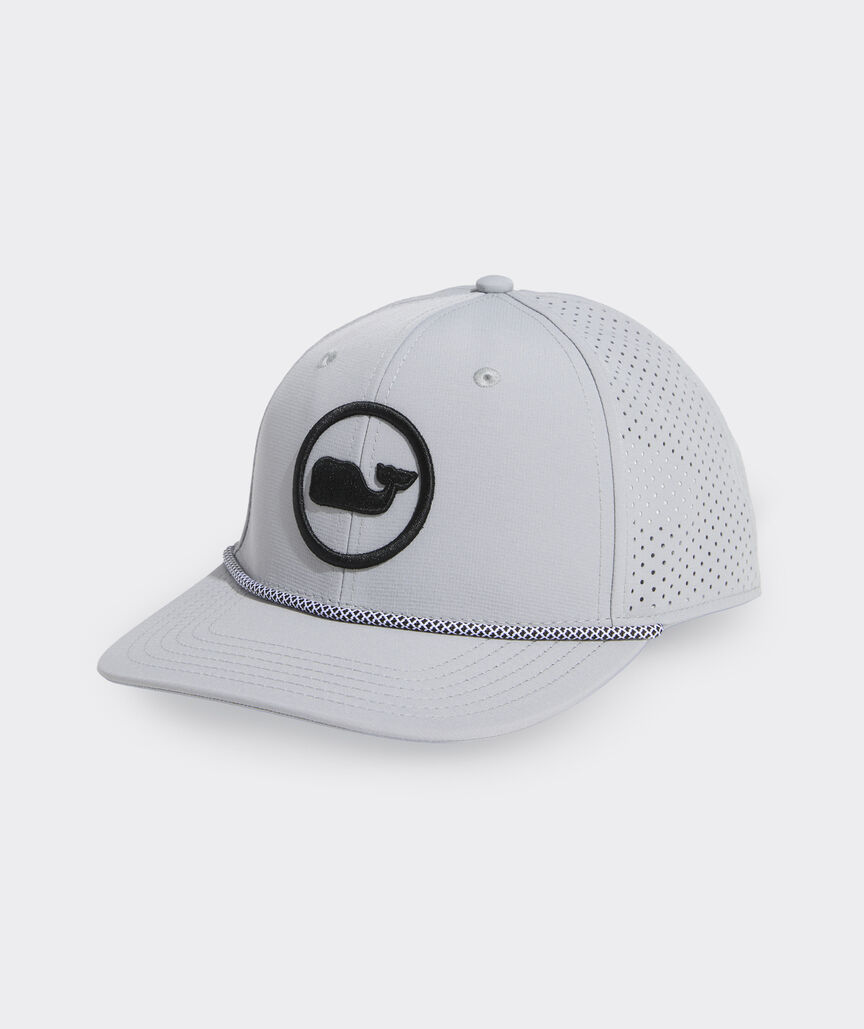 Whale Dot Perforated Flat Brim Trucker Hat