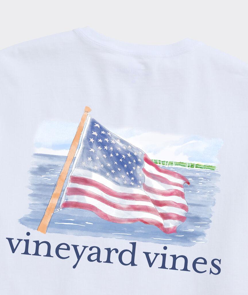 Shining Sea Flag Short-Sleeve Pocket Tee